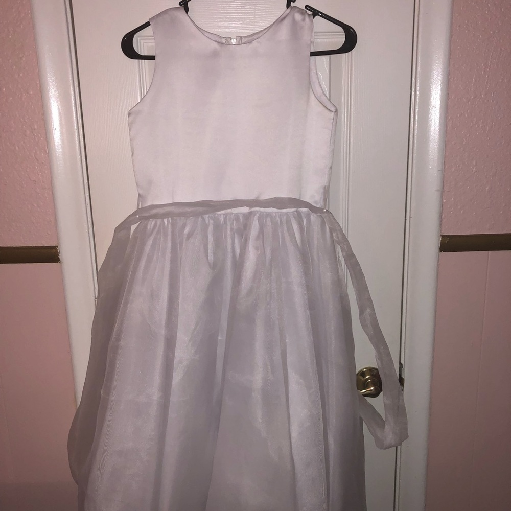White silk dress